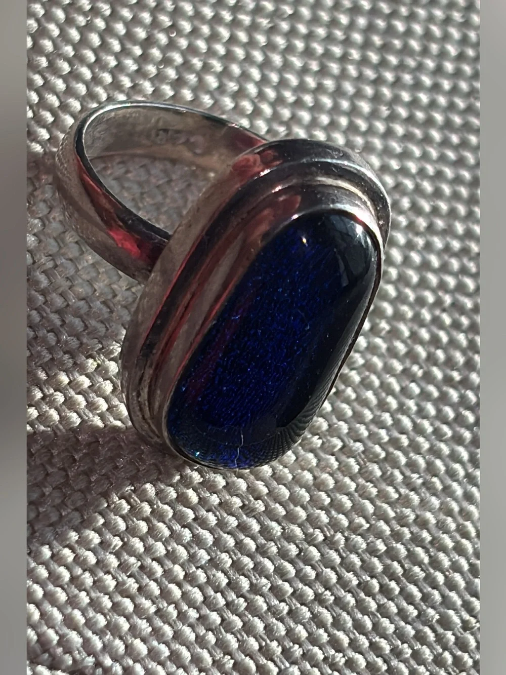 Sterling Silver Glass Ring